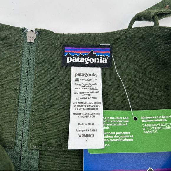 NWT Patagonia Hemp and Organic Cotton Summertime Dress Urbanist Green Size 8 - Picture 11 of 13